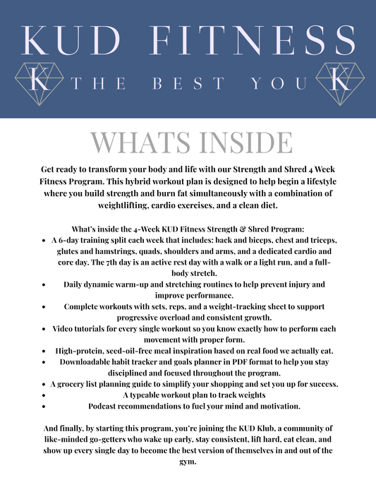 Strength and Shred 4 Week Fitness Program